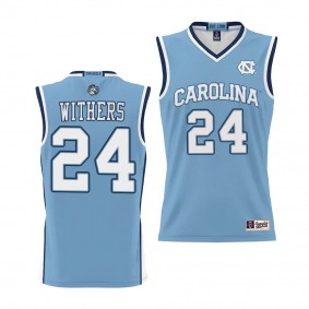 UNC Tar Heels Jae'Lyn Withers Blue #24 NIL Basketball Jersey Lightweight Unisex